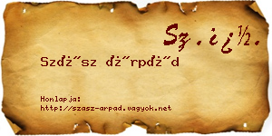 Szász Árpád névjegykártya