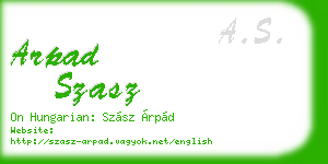 arpad szasz business card